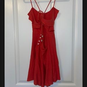 Vintage Free People Linen Orange Dress